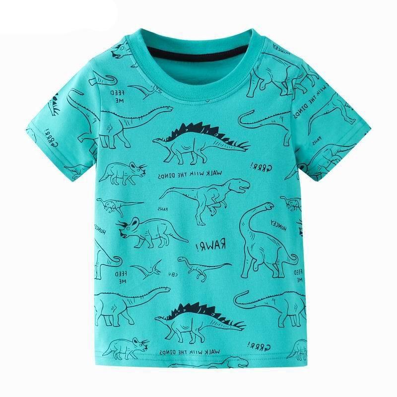 T-shirt Manches Longues Bluezoo Garçon 4-5 Ans - Bleu Imprimé Dinosaure - 100% Coton