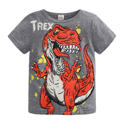 T-shirt gris avec un tyrannosaure féroce