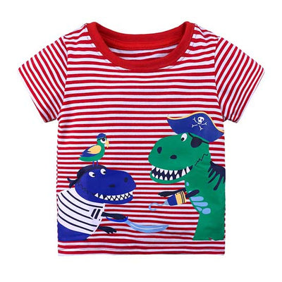 t-shirt dinosaure pirate marinière