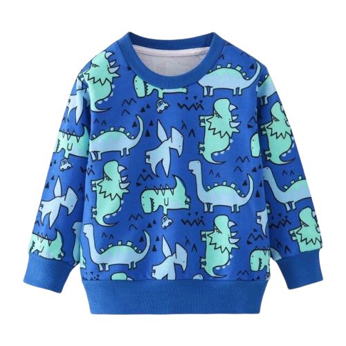 Automne Enfants Cool Dinosaure Plus Polaire Enfants Pull Confortable Sweat Vêtements