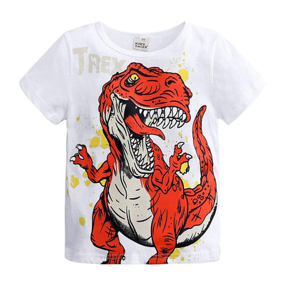 T-shirt dinosaure blanc t-rex