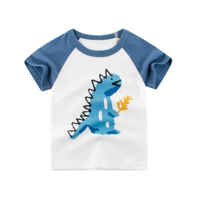 T-shirt petit dinosaure bicolore